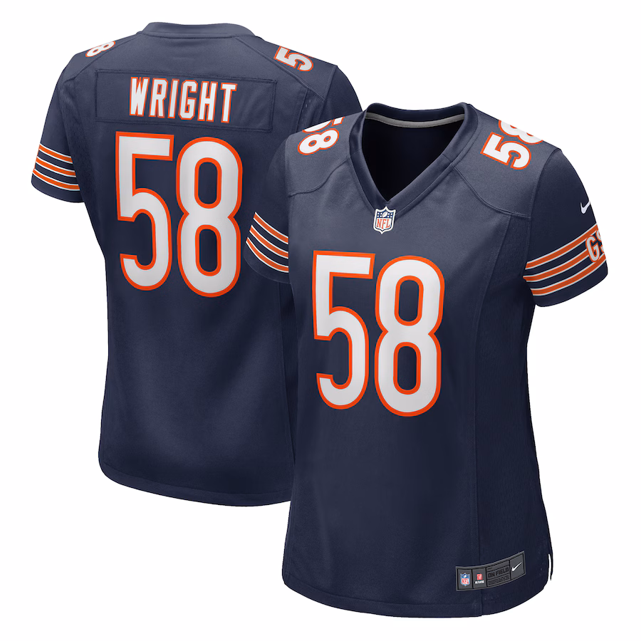 Women's Chicago Bears Darnell Wright Nike Navy Game Jersey