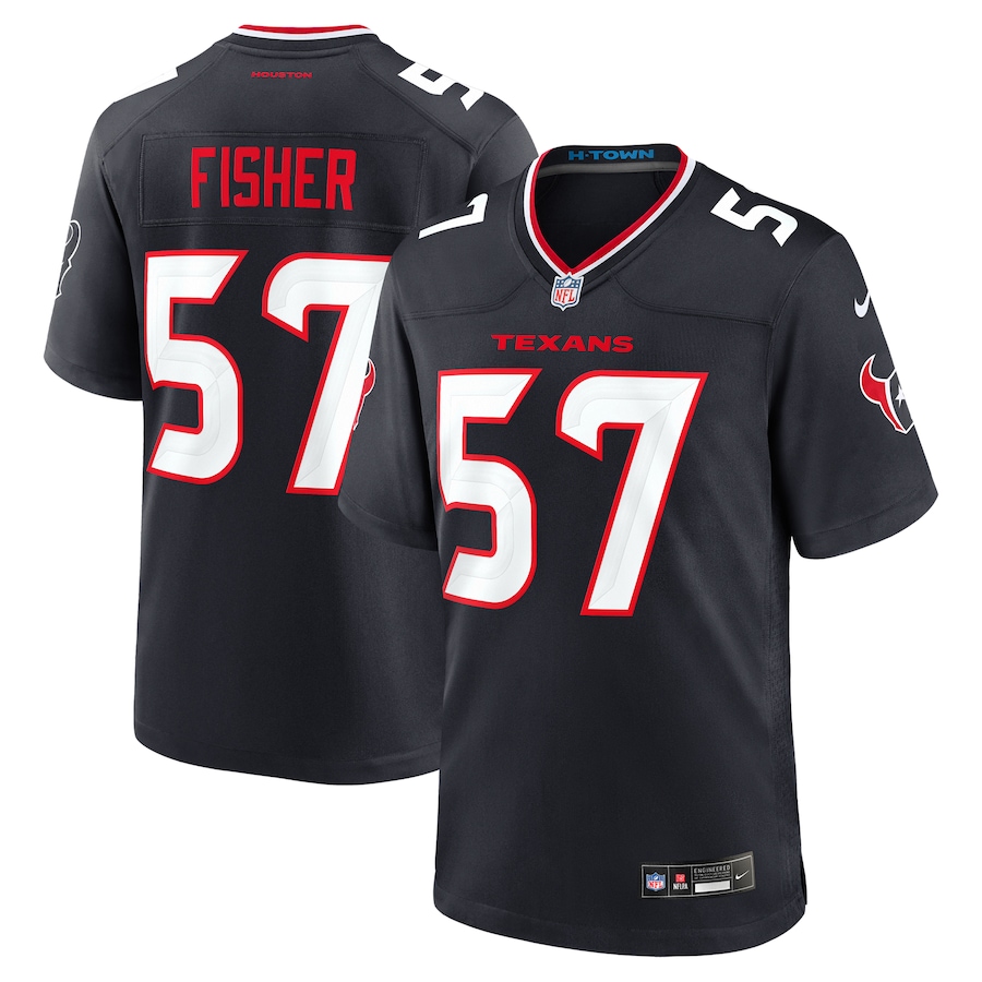 Men's Houston Texans Blake Fisher Nike Navy Team Game Jersey