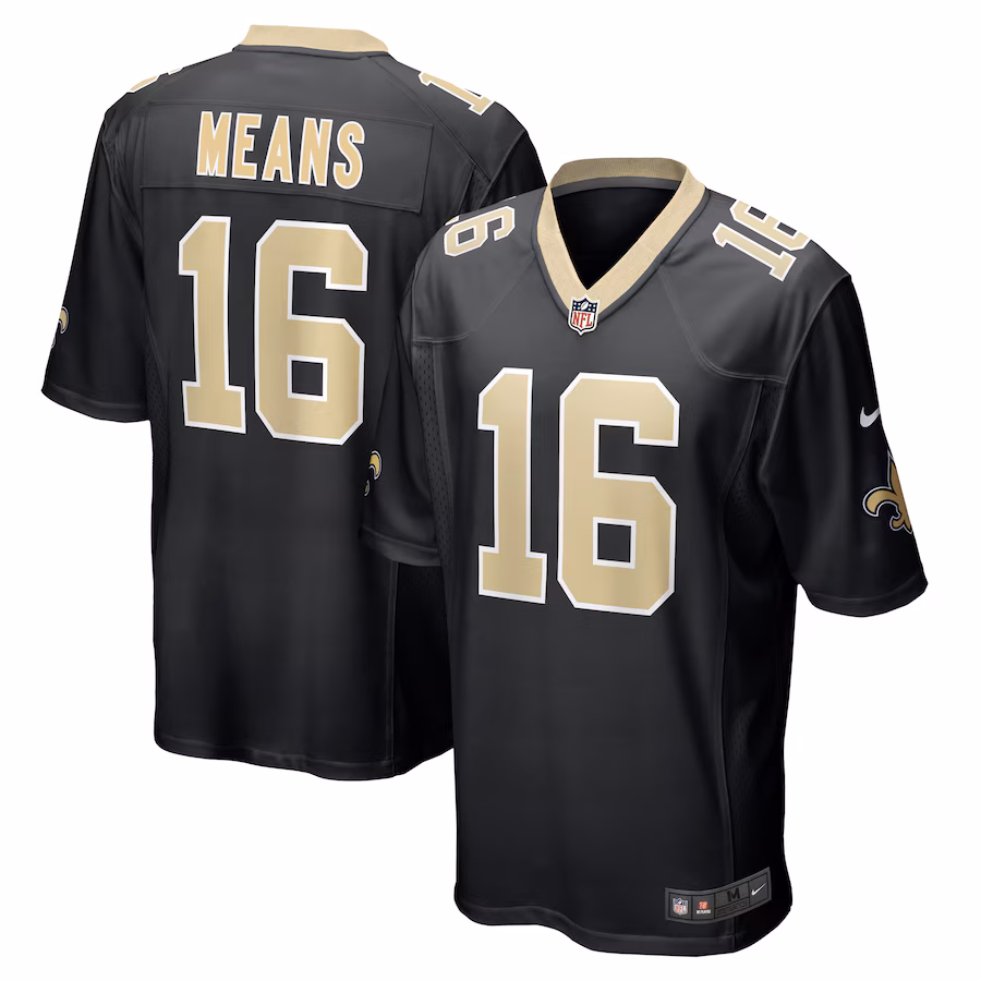 Men's New Orleans Saints Bub Means Nike Black Game Jersey