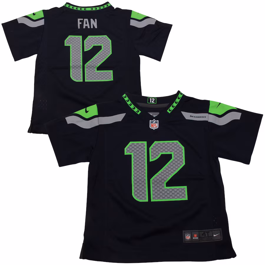 Toddler Seattle Seahawks 12s Nike Navy Game Jersey