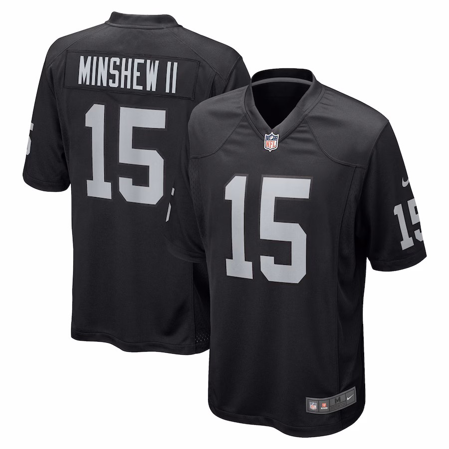 Men's Las Vegas Raiders Gardner Minshew II Nike Black Team Game Jersey