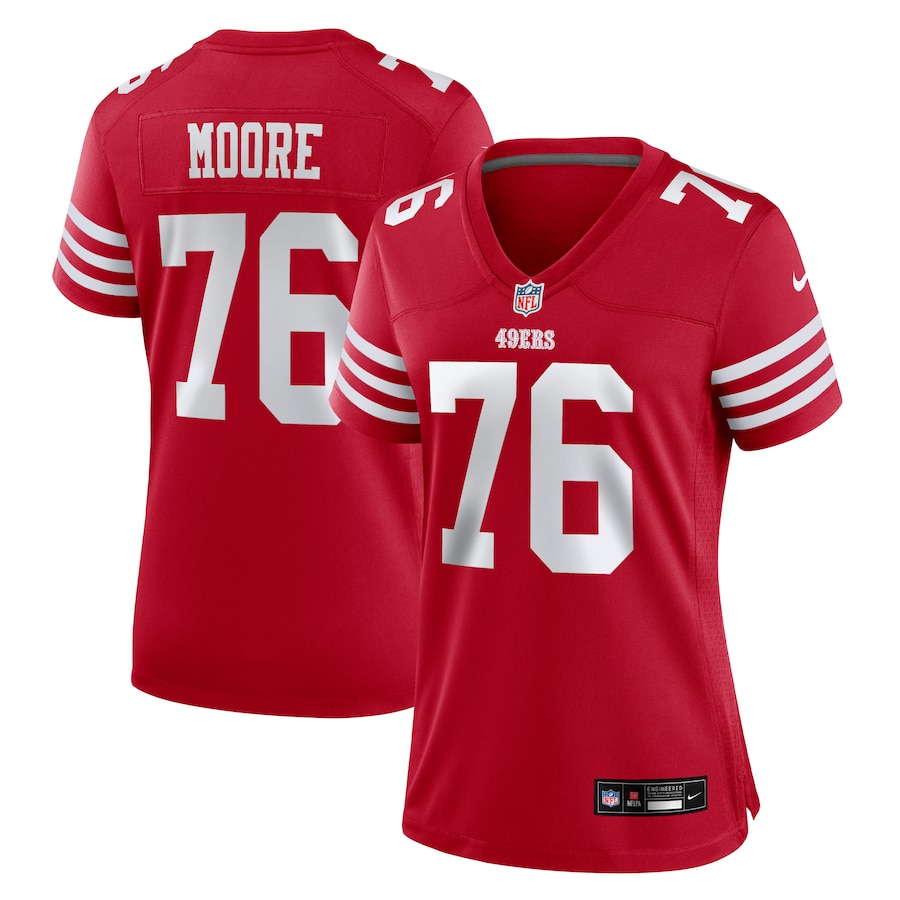 Women's San Francisco 49ers Jaylon Moore Nike Scarlet Game Jersey