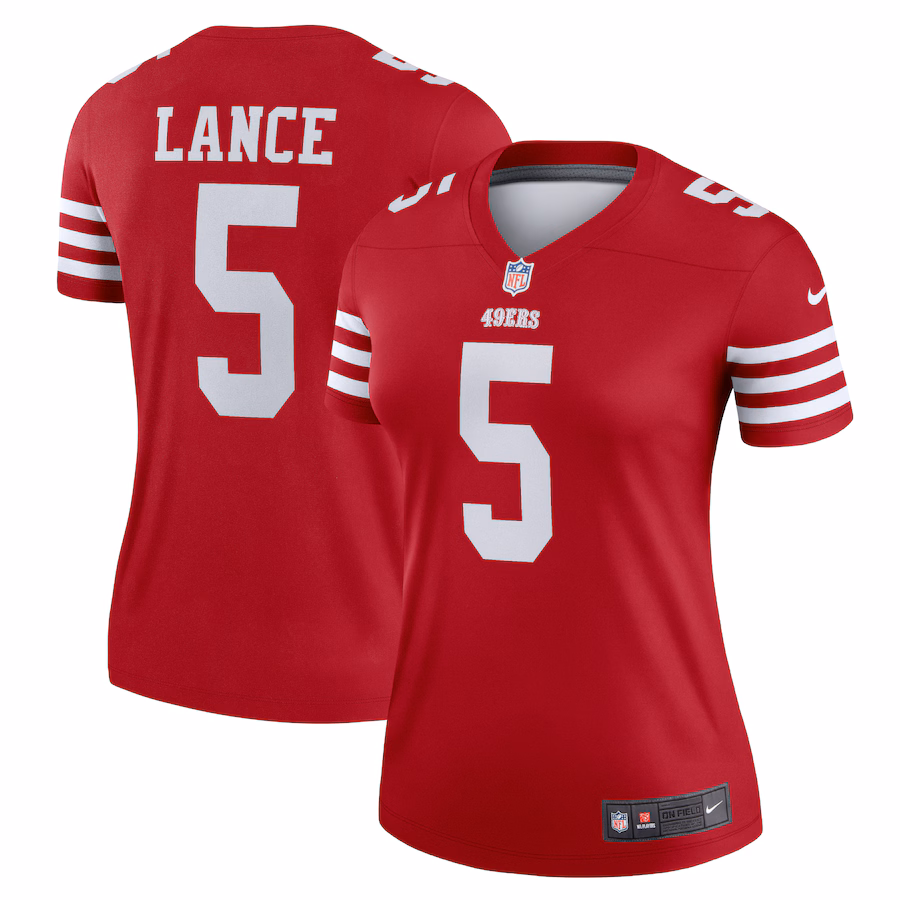Women's San Francisco 49ers Trey Lance Nike Scarlet Legend Player Performance Top