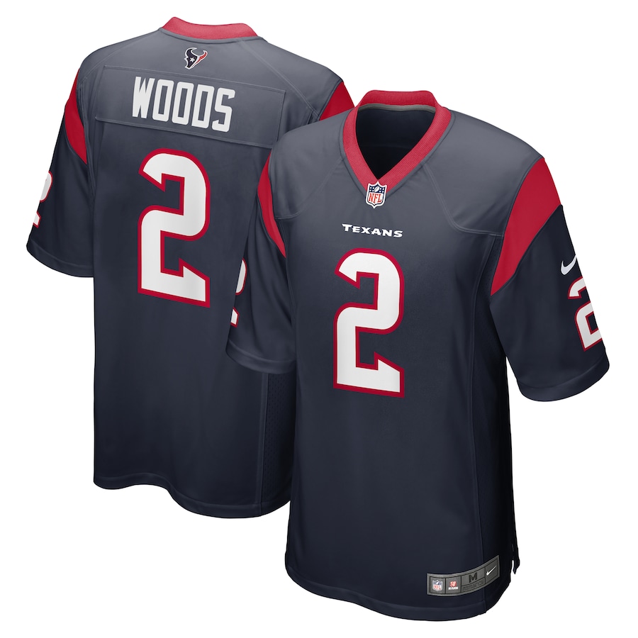 Men's Houston Texans Robert Woods Nike Navy Game Jersey