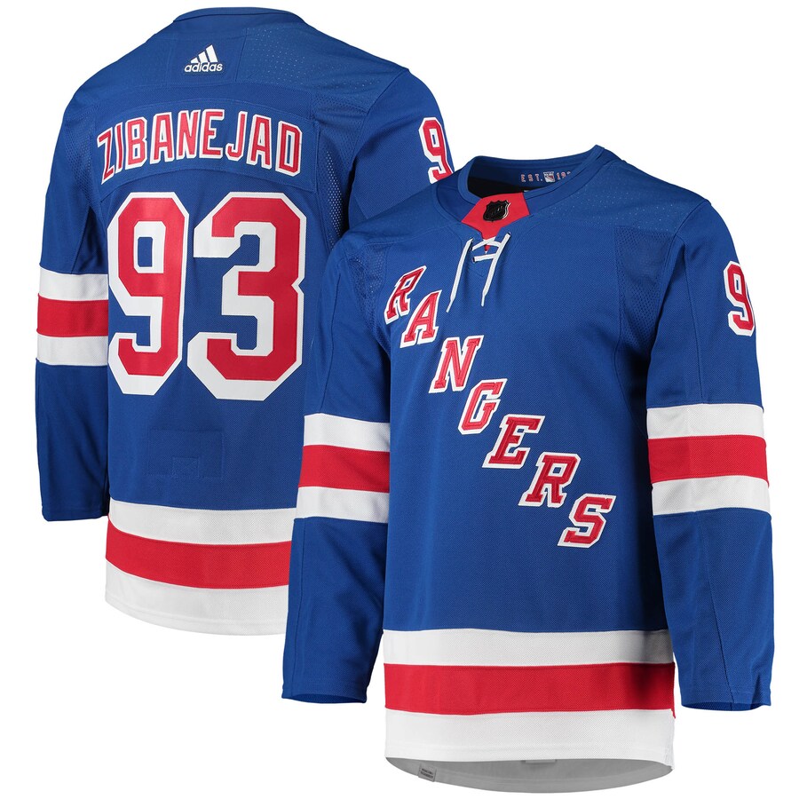 Men's New York Rangers Mika Zibanejad adidas Blue Home Primegreen Authentic Pro Player Jersey - Ujersey