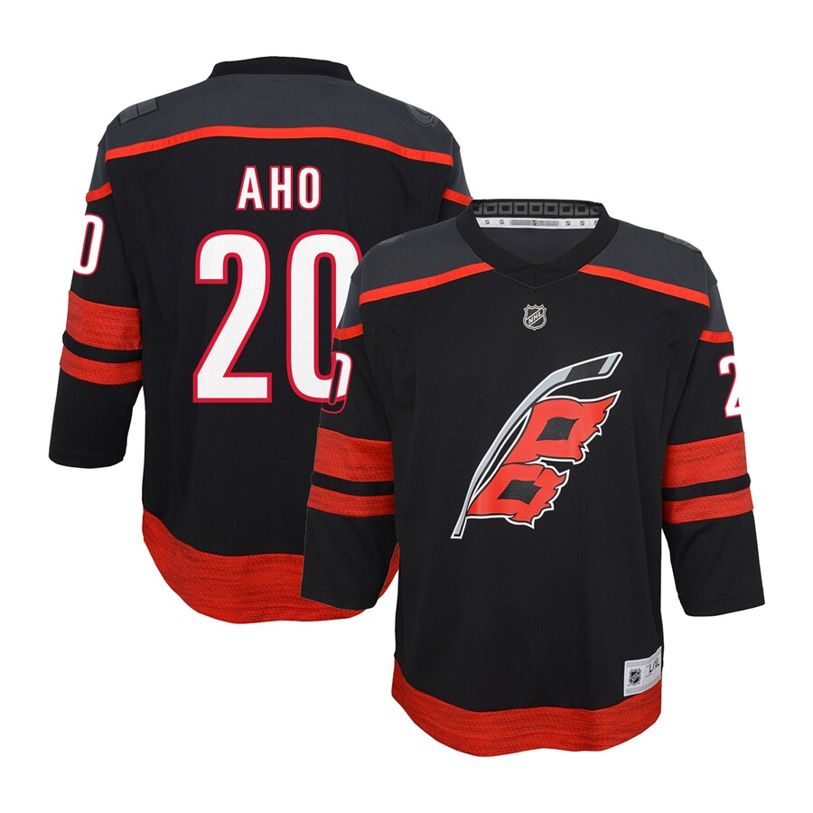 Youth Carolina Hurricanes Sebastian Aho Black Home Replica Player Jersey - Ujersey