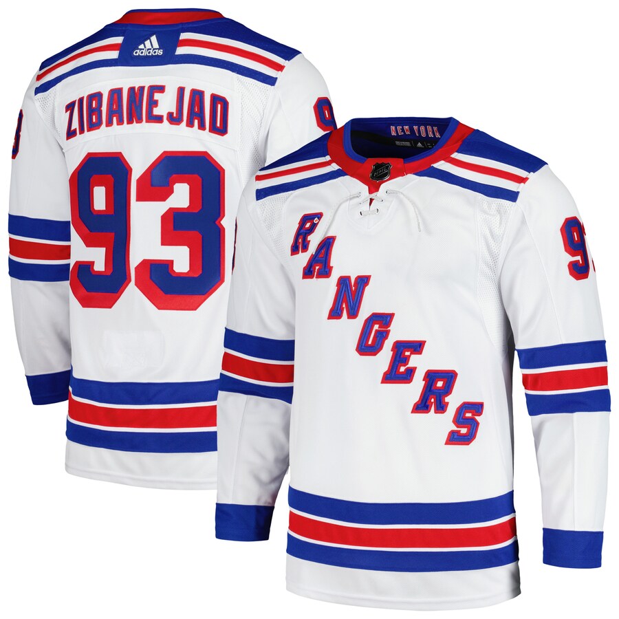 Men's New York Rangers Mika Zibanejad adidas White Away Primegreen Authentic Pro Player Jersey - Ujersey