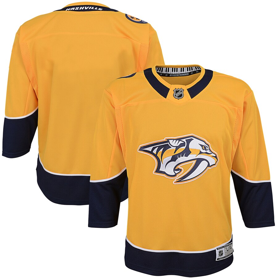 Youth Nashville Predators Yellow Home Premier Blank Jersey - Ujersey