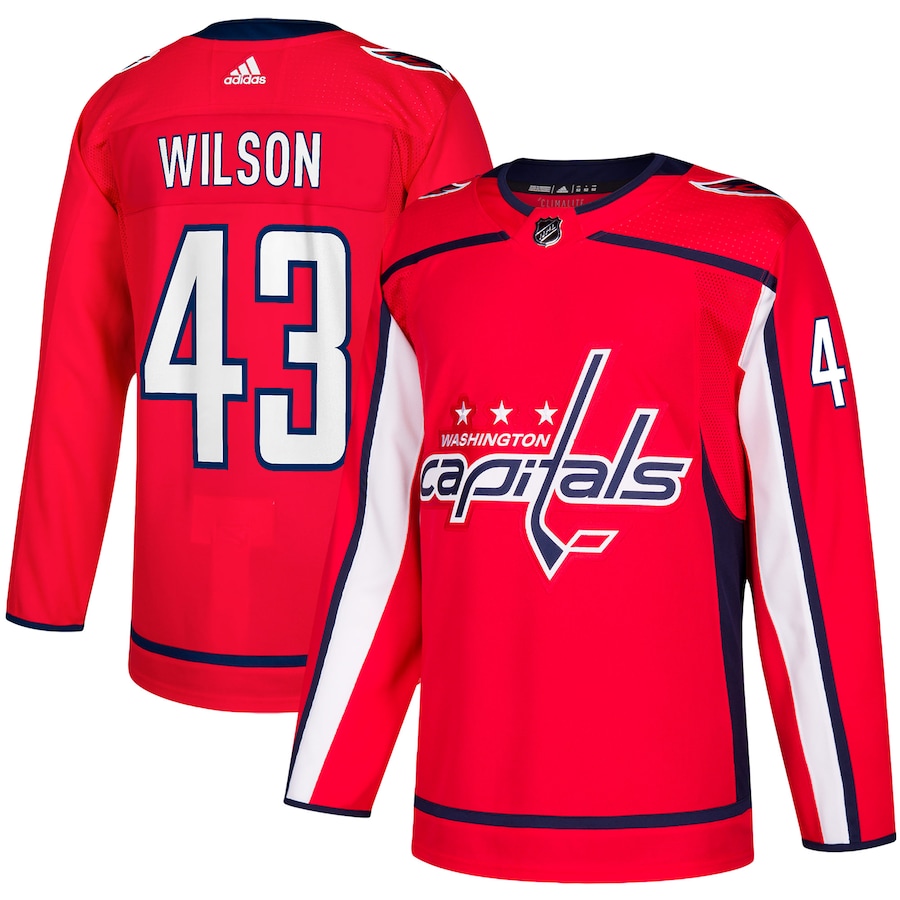 Men's Washington Capitals Tom Wilson adidas Red Home Authentic Player Jersey - Ujersey
