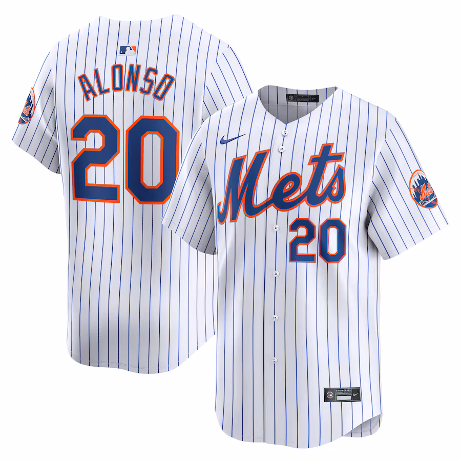 Men's New York Mets Pete Alonso Nike White Home Limited Player Jersey - Ujersey