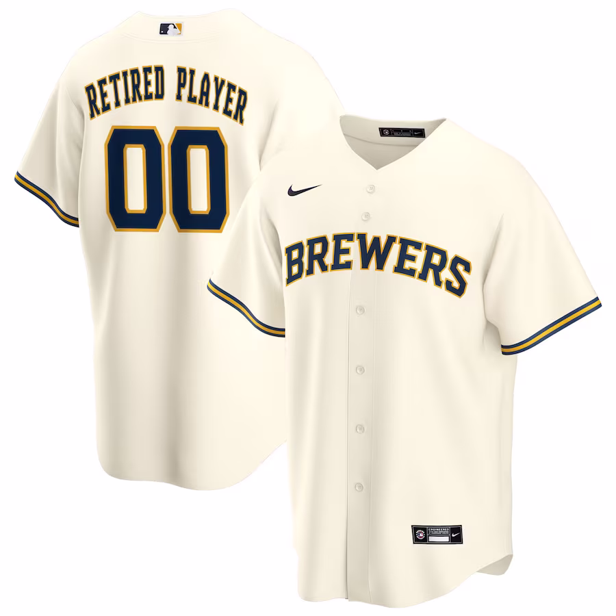Men's Milwaukee Brewers Nike Cream Home Pick-A-Player Retired Roster Replica Jersey - Ujersey