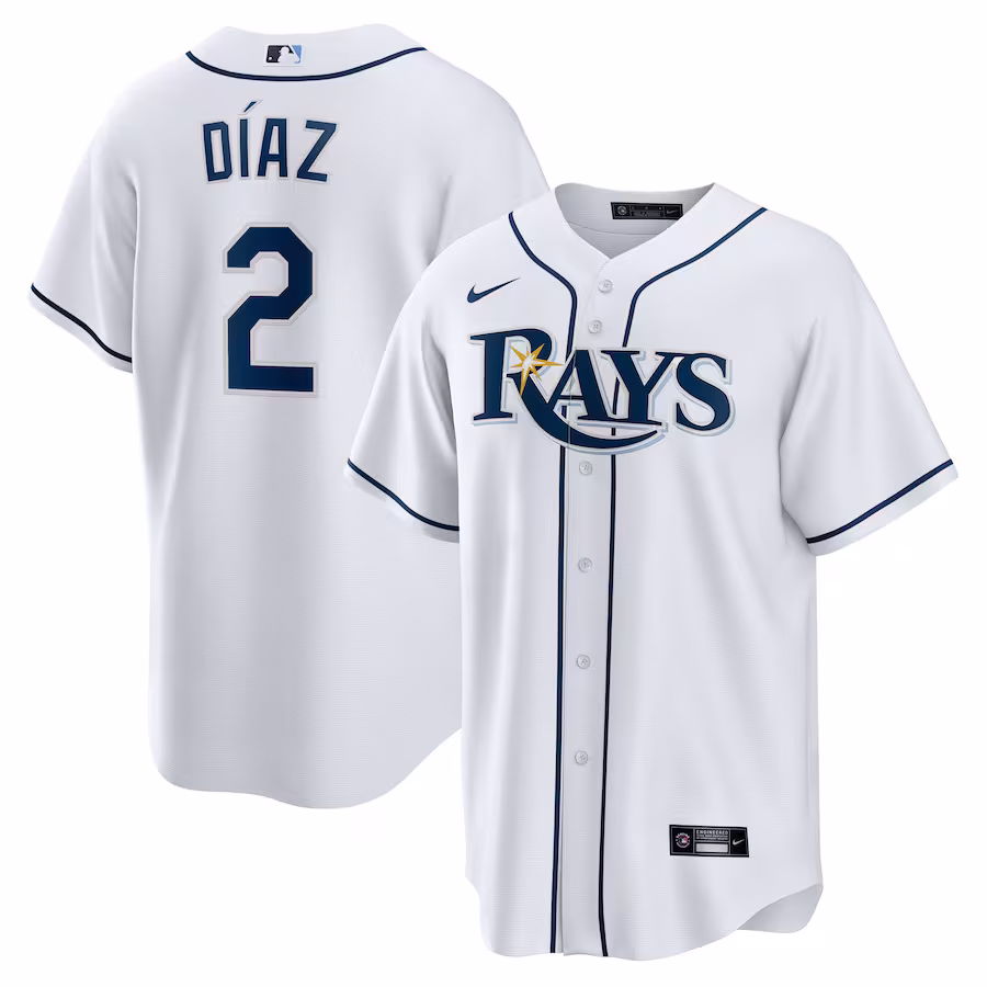 Men's Tampa Bay Rays Yandy Díaz Nike White Home  Replica Player Jersey - Ujersey
