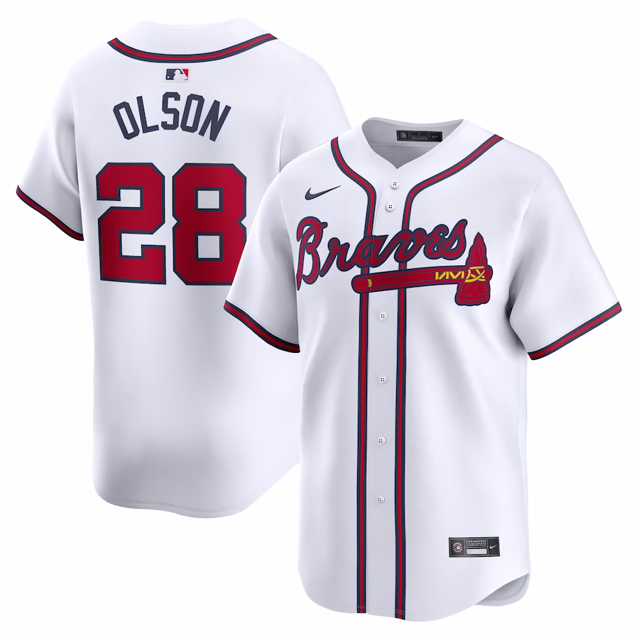 Men's Atlanta Braves Matt Olson Nike White Home Limited Player Jersey - Ujersey