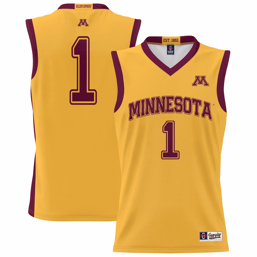 #1 Minnesota Golden Gophers GameDay Greats Youth Lightweight Basketball Jersey - Gold - Ujersey