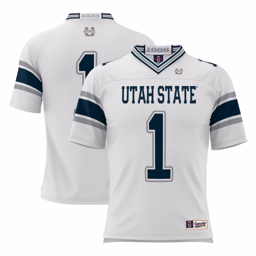 #1 Utah State Aggies GameDay Greats Football Jersey - White - Ujersey