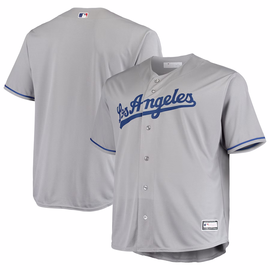 Men's Los Angeles Dodgers Gray Big & Tall Replica Team Jersey - Ujersey