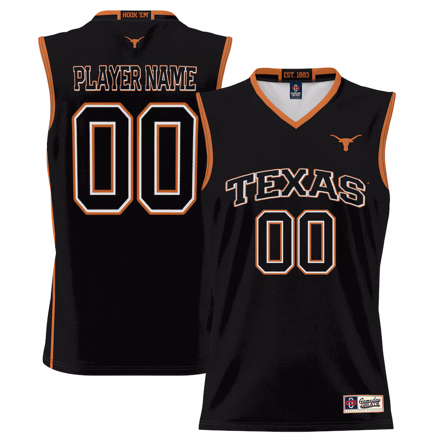 Texas Longhorns GameDay Greats Youth NIL Pick-A-Player Lightweight Basketball Fashion Jersey - Black - Ujersey