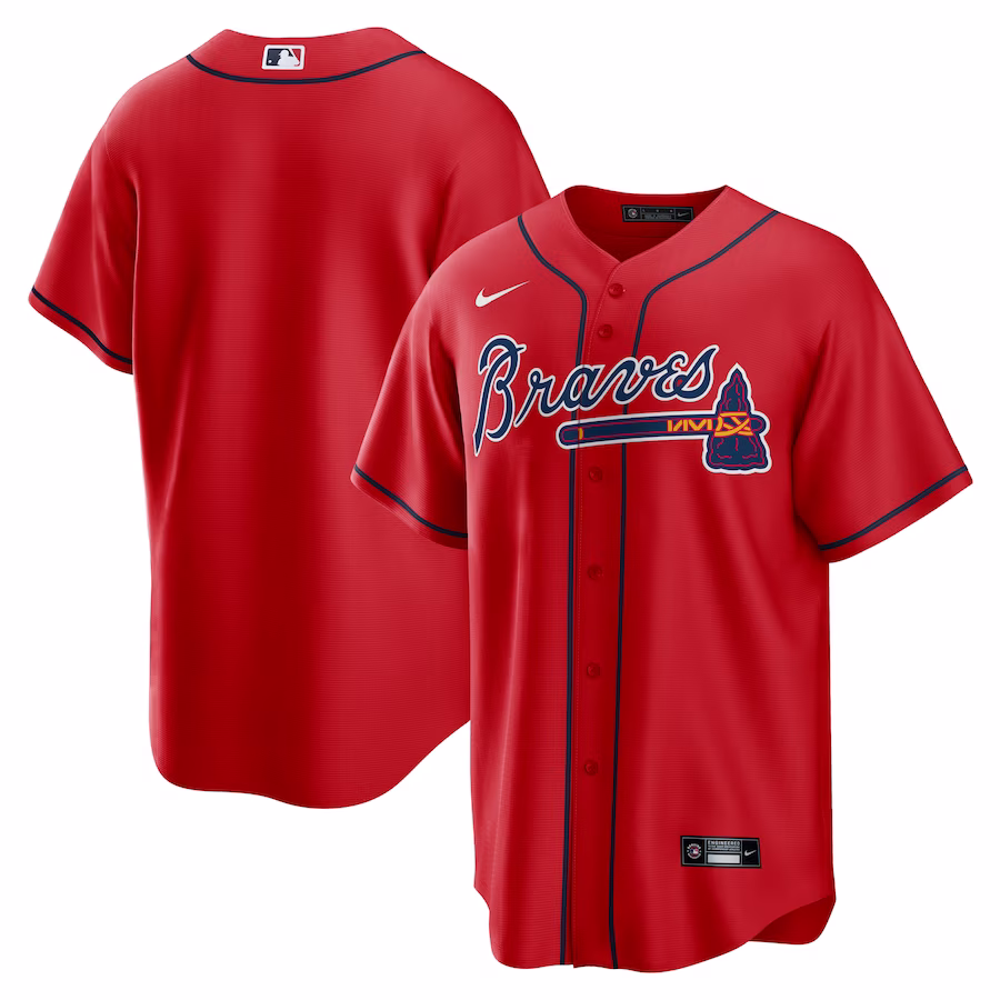 Men's Atlanta Braves Nike Red Alternate Replica Team Jersey - Ujersey