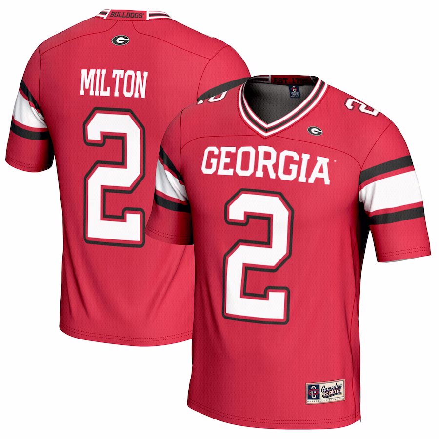 Kendall Milton Georgia Bulldogs GameDay Greats Youth NIL Player Football Jersey - Red - Ujersey