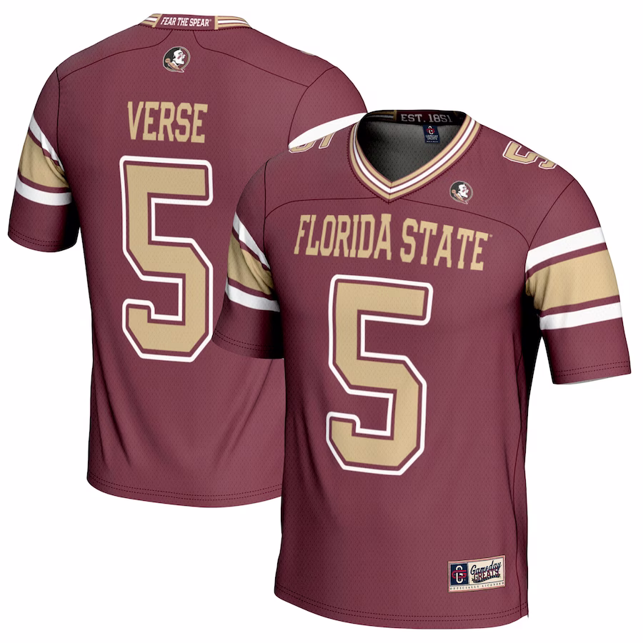Jared Verse Florida State Seminoles GameDay Greats NIL Player Football Jersey - Garnet - Ujersey