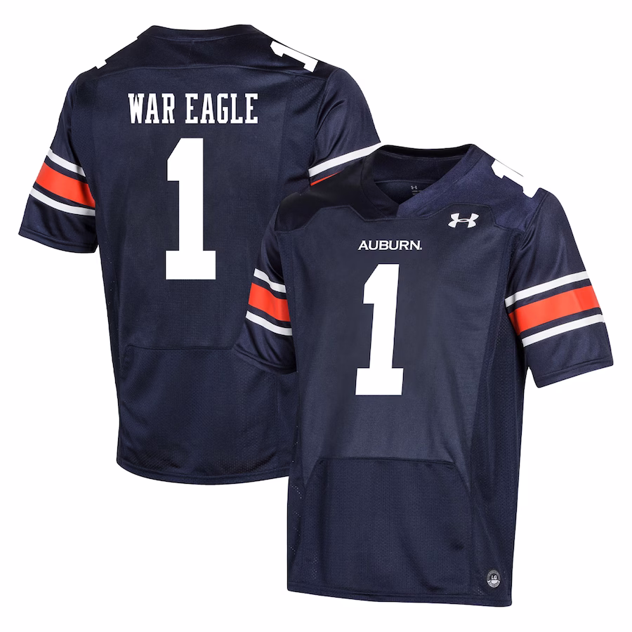 #1 Auburn Tigers Under Armour Youth Replica Football Jersey - Navy - Ujersey