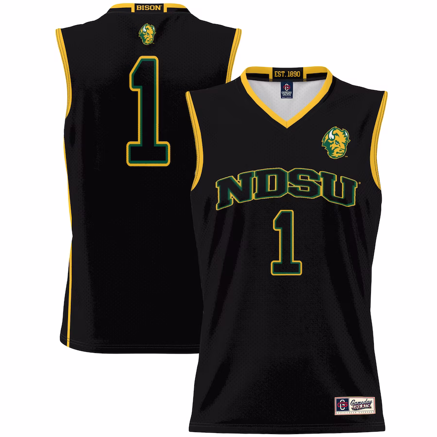#1 NDSU Bison GameDay Greats Youth Lightweight Basketball Jersey - Black - Ujersey