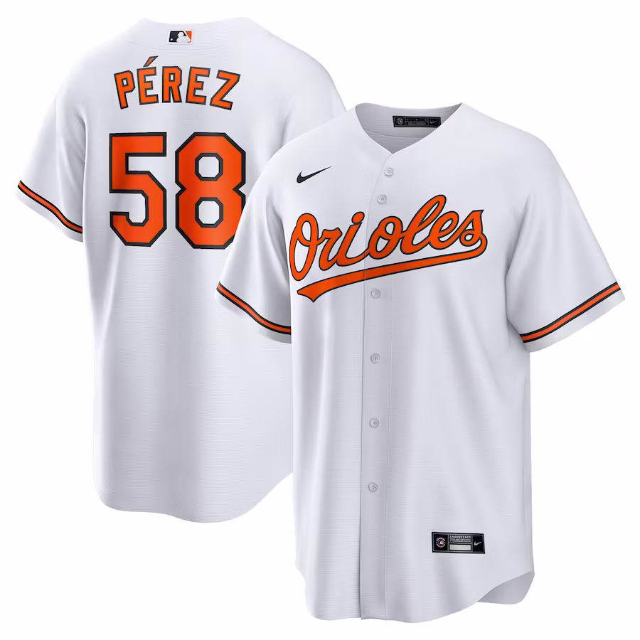 Men's Baltimore Orioles Cionel Pérez Nike White Home  Replica Player Jersey - Ujersey