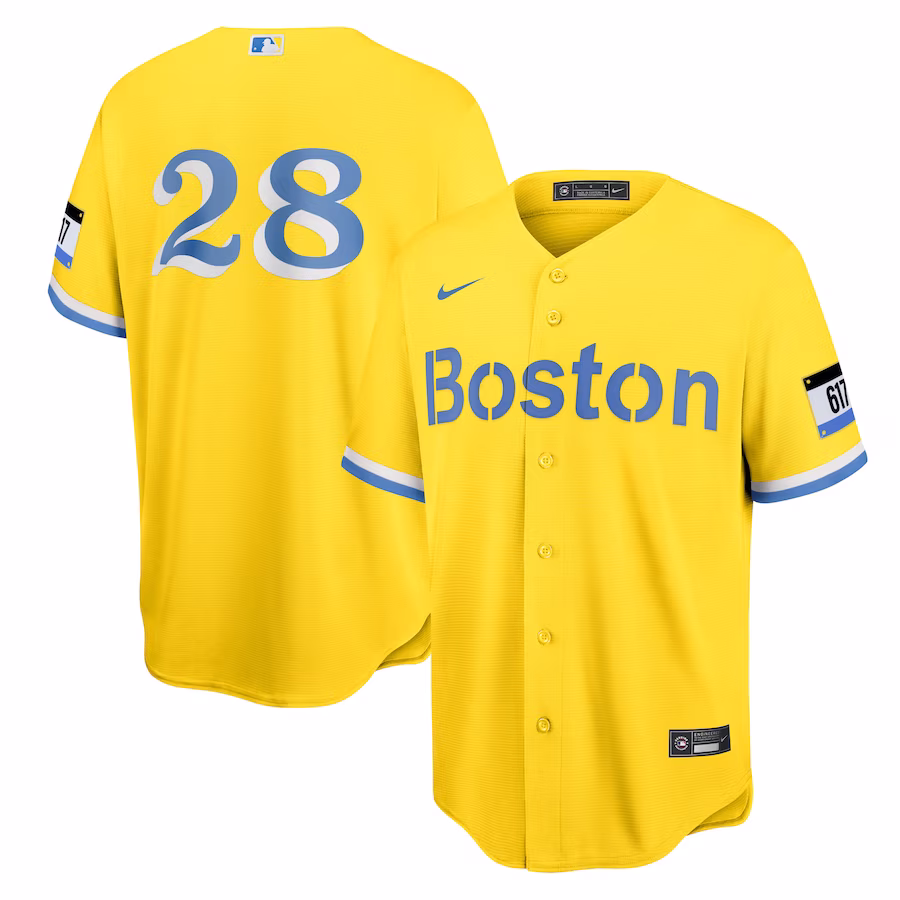 Men's Boston Red Sox J.D. Martinez Nike Gold City Connect Replica Player Jersey - Ujersey