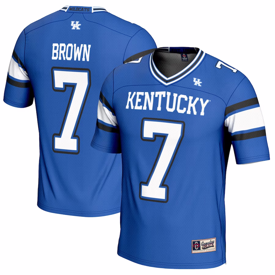 Barion Brown Kentucky Wildcats GameDay Greats Youth NIL Player Football Jersey - Royal - Ujersey