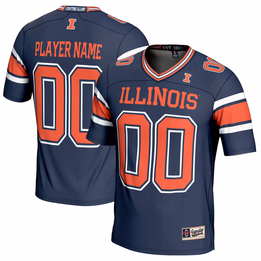 Illinois Fighting Illini GameDay Greats NIL Pick-A-Player Football Jersey - Navy - Ujersey