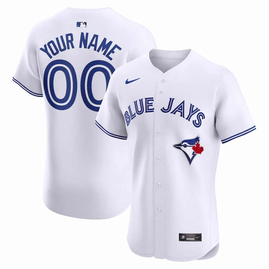 Men's Toronto Blue Jays Nike White Home Elite Custom Jersey - Ujersey