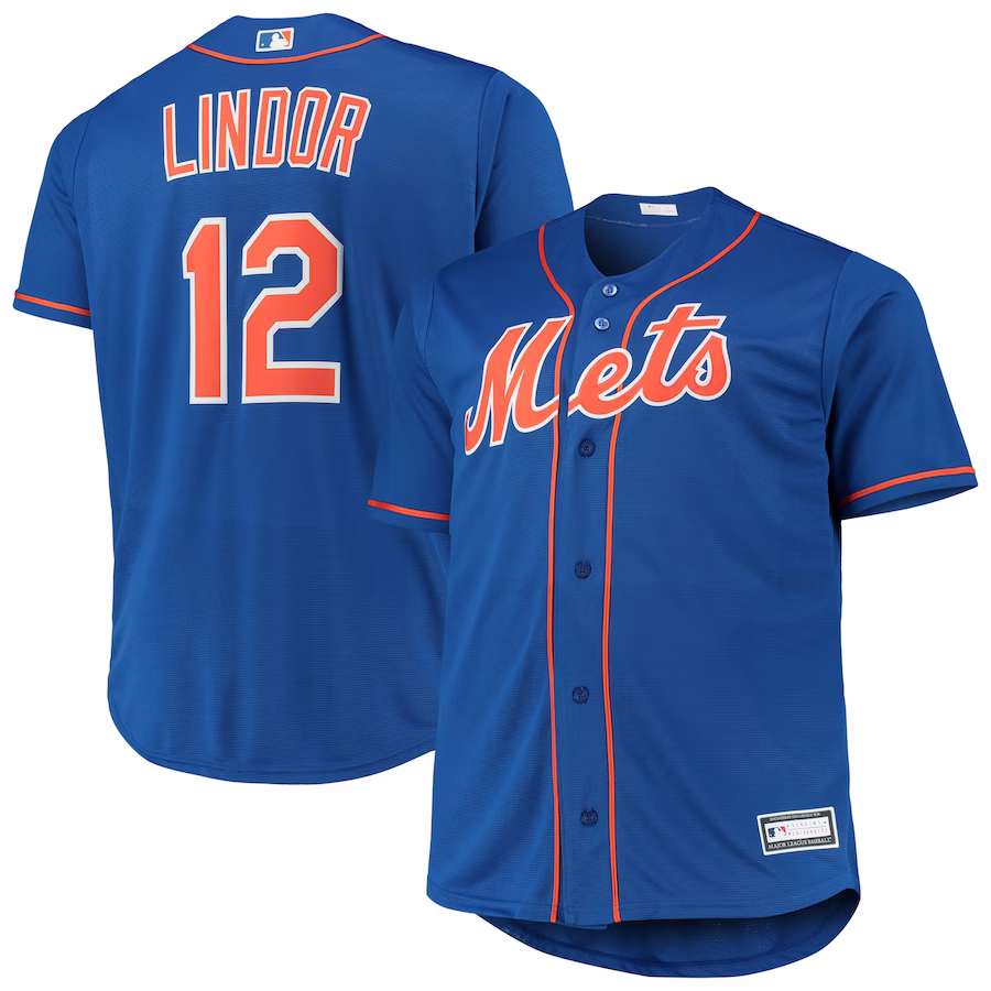 Men's New York Mets Francisco Lindor Royal Big & Tall Replica Player Jersey - Ujersey