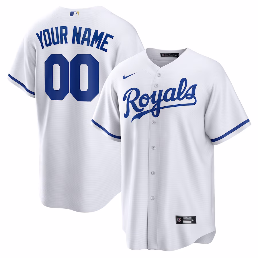 Youth Kansas City Royals Nike White Replica Custom Jersey - Ujersey