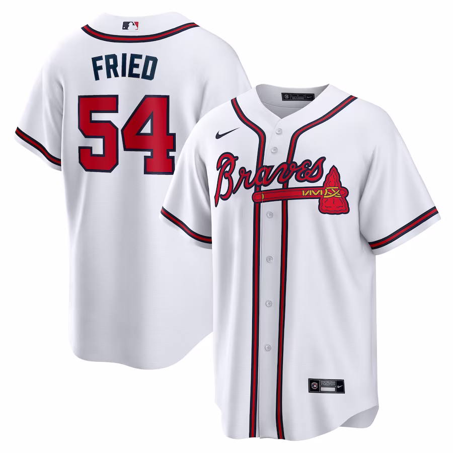 Men's Atlanta Braves Max Fried Nike White Home Replica Player Jersey - Ujersey