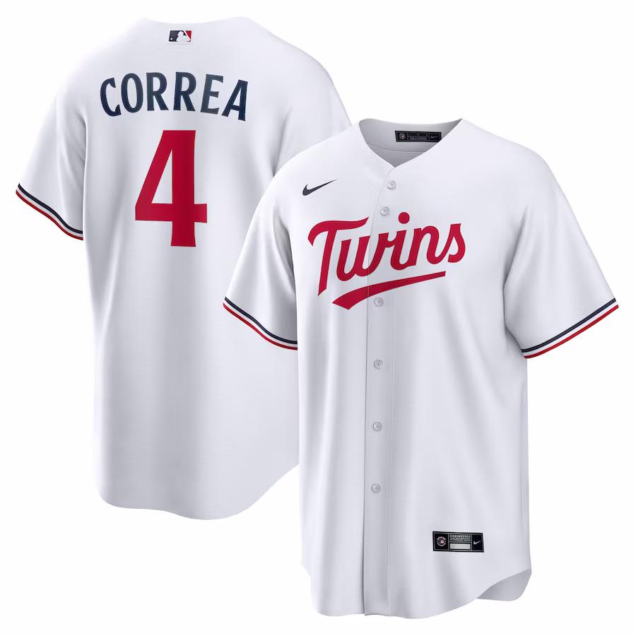 Men's Minnesota Twins Carlos Correa Nike White Home Replica Player Jersey - Ujersey