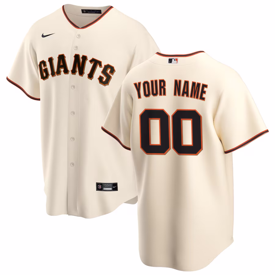 Youth San Francisco Giants Nike Cream Home Replica Custom Jersey - Ujersey