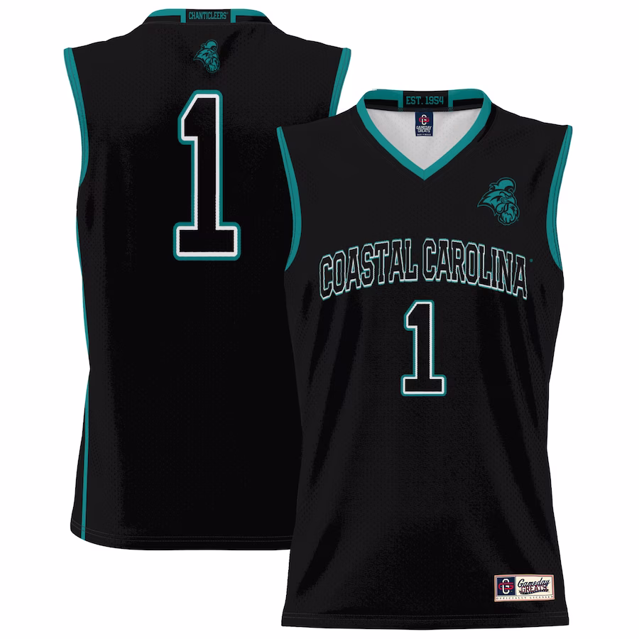 #1 Coastal Carolina Chanticleers GameDay Greats Unisex Lightweight Basketball Jersey - Black - Ujersey
