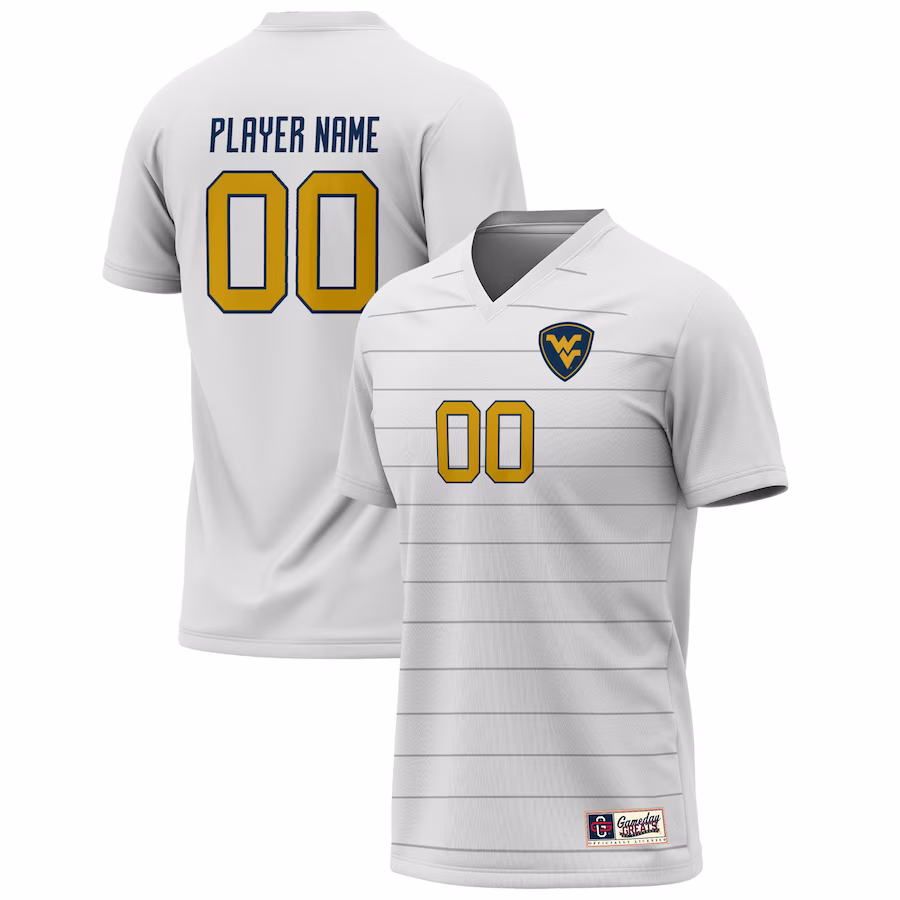 West Virginia Mountaineers GameDay Greats Unisex Pick-A-Player NIL Lightweight Soccer Jersey - White - Ujersey
