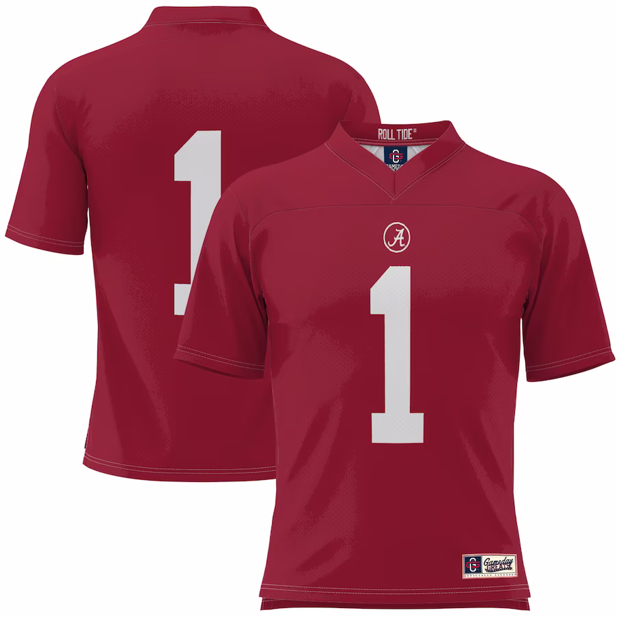 #1 Alabama Crimson Tide GameDay Greats Youth Football Jersey - Crimson - Ujersey