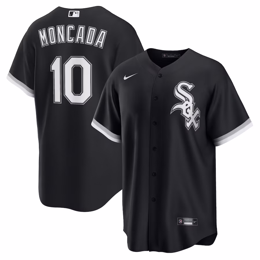 Men's Chicago White Sox Yoan Moncada Nike Black Alternate Replica Player Name Jersey - Ujersey