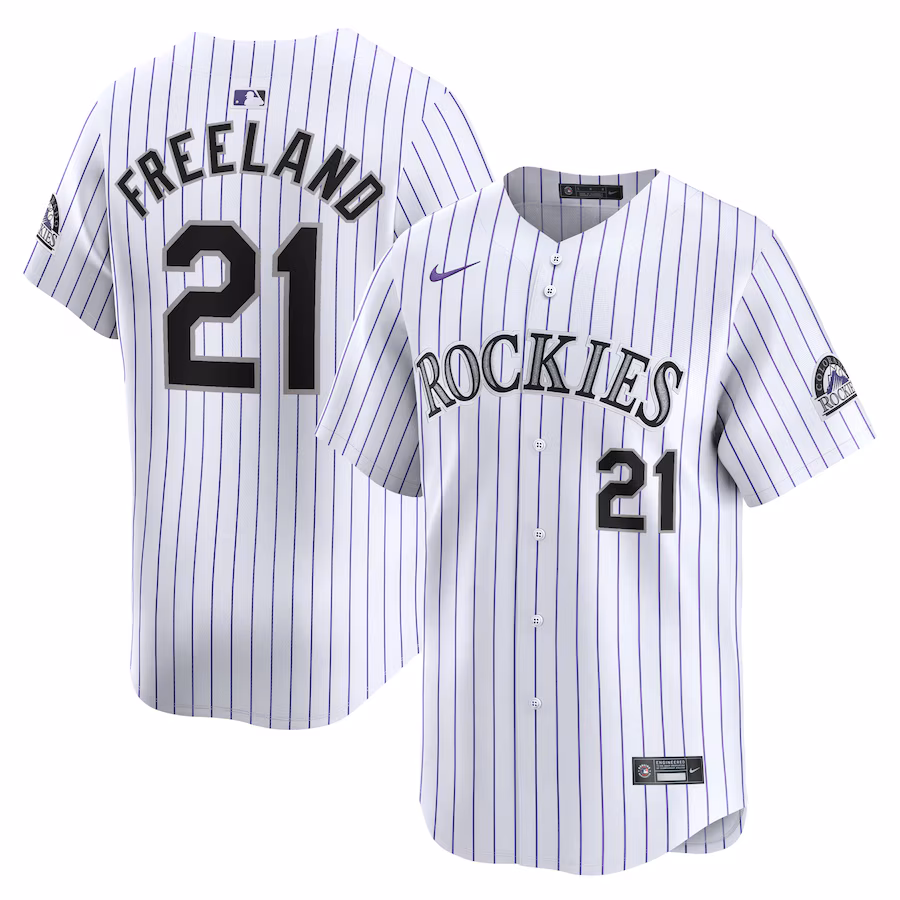 Men's Colorado Rockies Kyle Freeland Nike White Home Limited Player Jersey - Ujersey