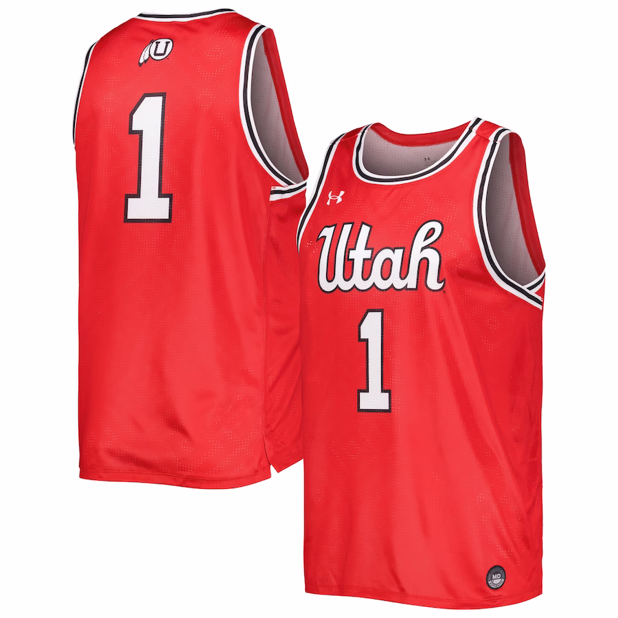 Utah Utes Under Armour Replica Basketball Jersey - Red - Ujersey