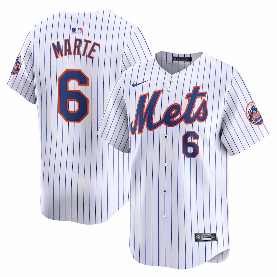 Men's New York Mets Starling Marte Nike White Home Limited Player Jersey - Ujersey