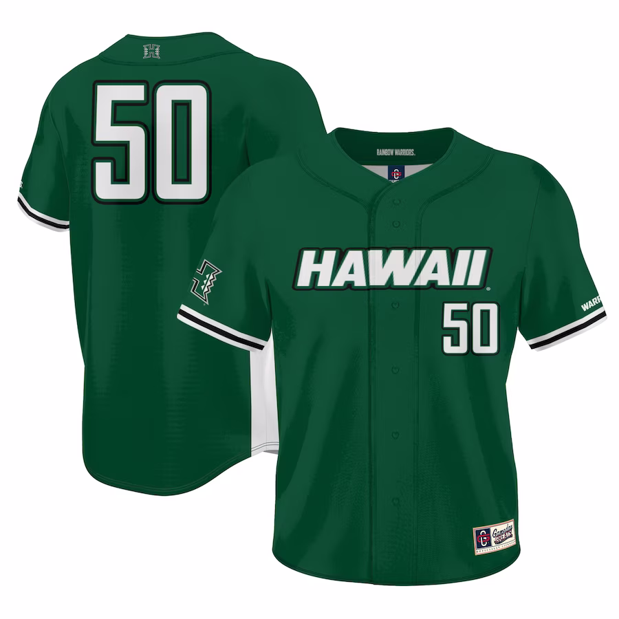 #1 Hawaii Rainbow Warriors GameDay Greats Lightweight Baseball Jersey - Green - Ujersey