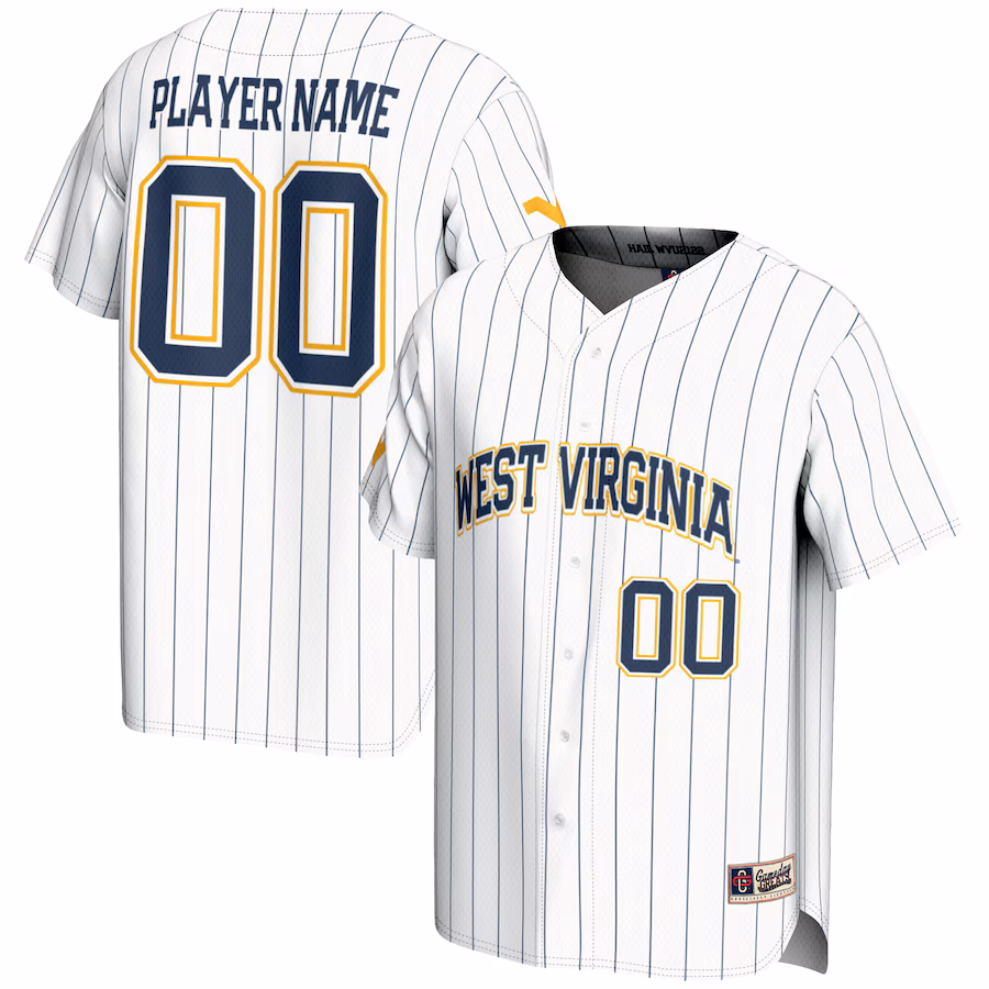 West Virginia Mountaineers GameDay Greats Youth NIL Pick-A-Player Lightweight Baseball Jersey - White - Ujersey