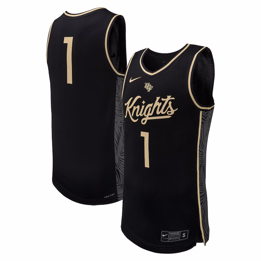 #1 UCF Knights Nike Replica Basketball Jersey - Black - Ujersey
