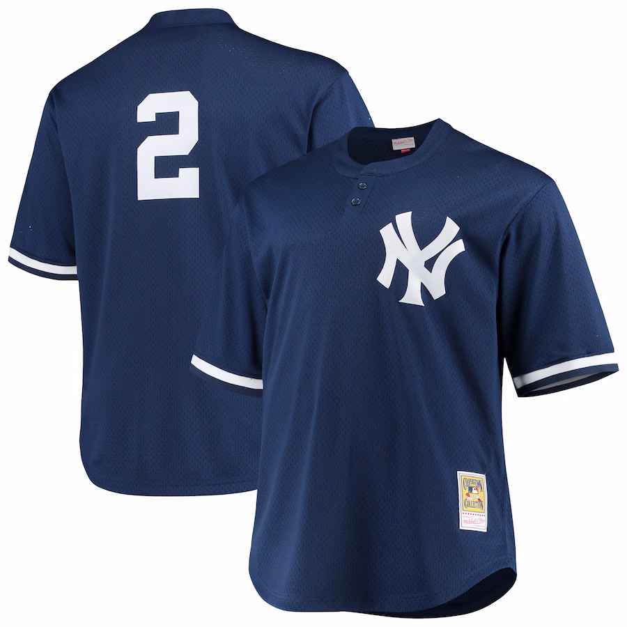 Men's New York Yankees Derek Jeter Mitchell & Ness Navy Big & Tall Batting Practice Replica Player Jersey - Ujersey