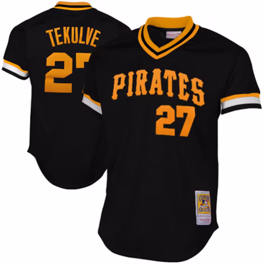 Mitchell & Ness Pittsburgh Pirates Kent Tekulve 1982 Cooperstown Collection Authentic Practice Jersey - Black - Ujersey