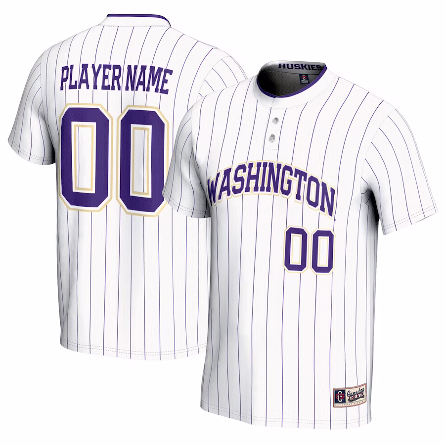 Washington Huskies GameDay Greats Unisex NIL Pick-A-Player Lightweight Softball Jersey - White - Ujersey