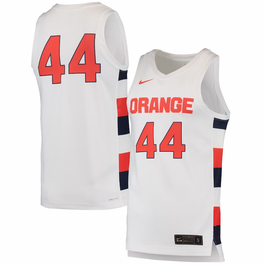 #44 Syracuse Orange Nike Team Replica Basketball Jersey - White - Ujersey